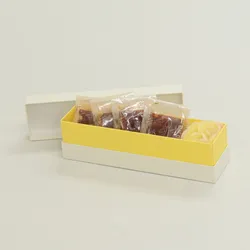 かぶせ蓋型デザートギフト用BOX（水ようかん他)-Sサイズホワイト/イエロー
