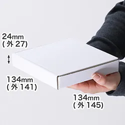 【小型/厚さ3cm/表面白】定形外郵便対応 正方形ダンボール箱
