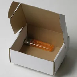イヤホン梱包用ダンボール箱 | 120×105×50mmでN式額縁タイプの箱