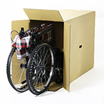 横から入れられる車椅子（車いす）梱包用ダンボール箱 1
