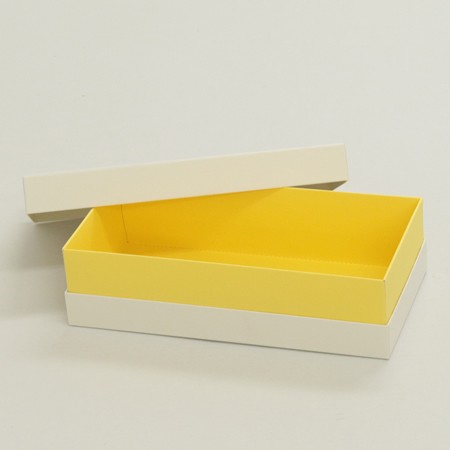 かぶせ蓋型デザートギフト用BOX(水ようかん他)-Mサイズホワイト/イエロー-2