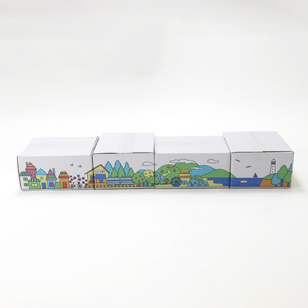 デザインダンボール箱【宅配50】ミラプリ・Lot006(カラフルタウンビュー)-6