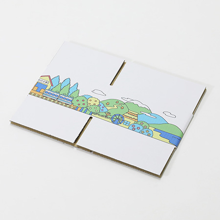 デザインダンボール箱【宅配50】ミラプリ・Lot006(カラフルタウンビュー)-7