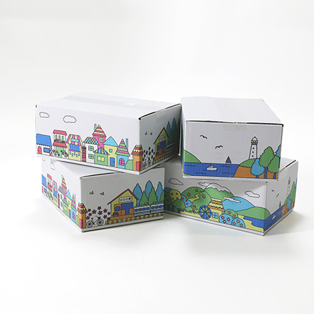 デザインダンボール箱【宅配60】ミラプリ・Lot007(カラフルタウンビュー)-5