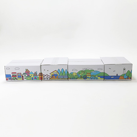 デザインダンボール箱【宅配60】ミラプリ・Lot007(カラフルタウンビュー)-6