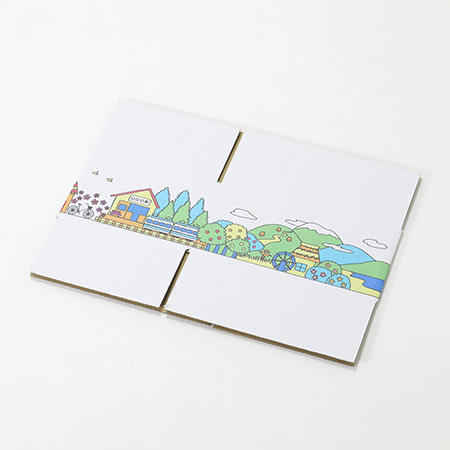 デザインダンボール箱【宅配60】ミラプリ・Lot007(カラフルタウンビュー)-7