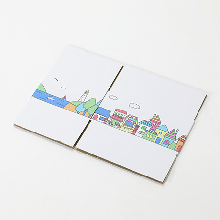 デザインダンボール箱【宅配60】ミラプリ・Lot007(カラフルタウンビュー)-8