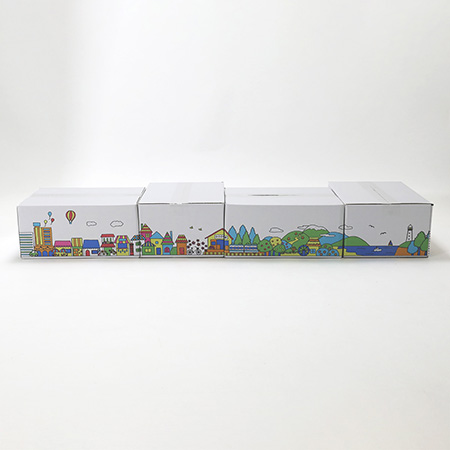 デザインダンボール箱【宅配80】ミラプリ・Lot008(カラフルタウンビュー)-6