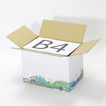 デザインダンボール箱【宅配100】ミラプリ・Lot009(カラフルタウンビュー)-2