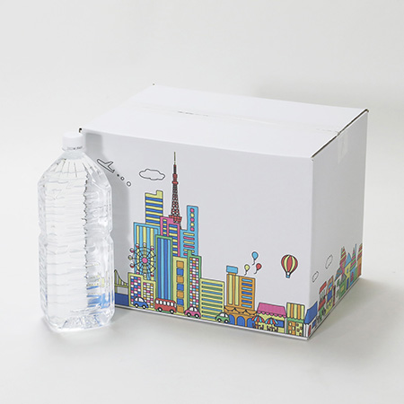 デザインダンボール箱【宅配100】ミラプリ・Lot009(カラフルタウンビュー)-3