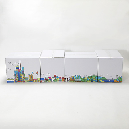 デザインダンボール箱【宅配100】ミラプリ・Lot009(カラフルタウンビュー)-5