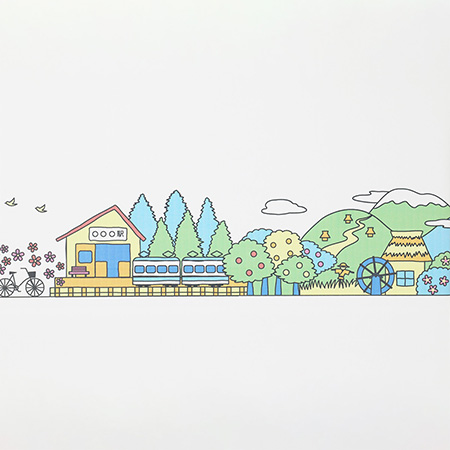 デザインダンボール箱【宅配100】ミラプリ・Lot009(カラフルタウンビュー)-8