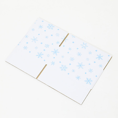 【宅配60サイズ】 デザインダンボール箱(雪の結晶・白×水色)-7