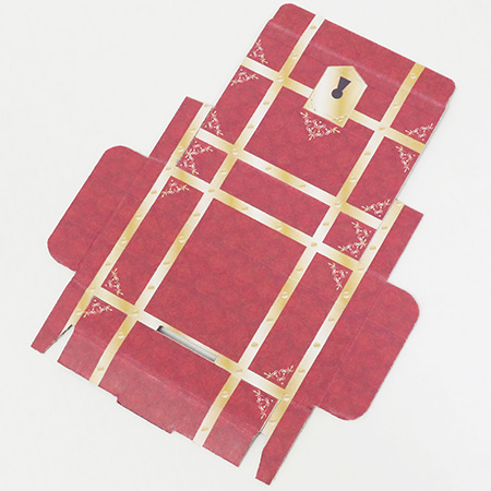 【名刺サイズ】小型ダンボール(宝箱デザイン/赤)-6