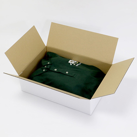 薄型商品の発送・梱包に最適。深さ100mmの表面白色で清潔感のある箱（底面B4サイズ）　10 枚