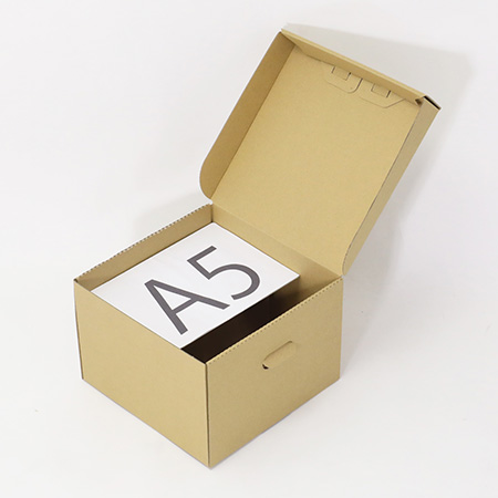 【A5サイズ対応】収納ボックス (茶)-4