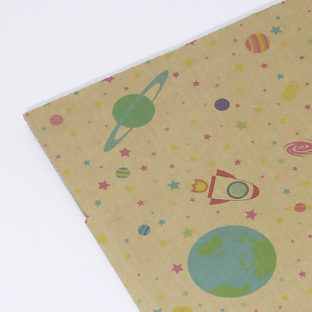 【宅配60サイズ】デザインダンボール箱 ふわふわ宇宙空間-4