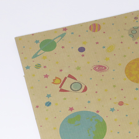 【宅配100サイズ】デザインダンボール箱 ふわふわ宇宙空間-4