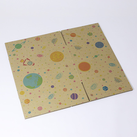 【宅配100サイズ】デザインダンボール箱 ふわふわ宇宙空間-5