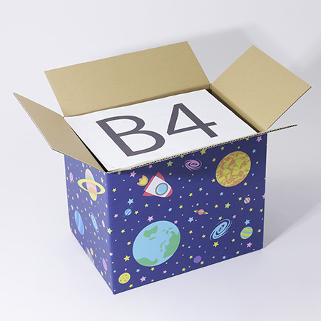 【宅配100サイズ】デザインダンボール箱 わくわく宇宙空間-3
