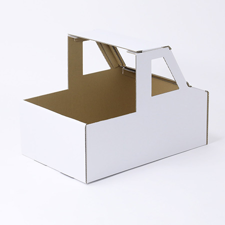 ダンボール製 ねこ専用トラック(ホワイト)-4