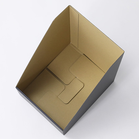 【A4対応】ダンボール製ファイルボックス・収納スタンド(黒)-5