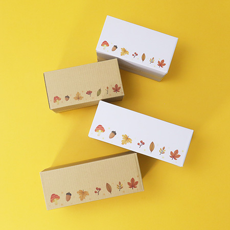 【宅配60サイズ】デザインダンボール箱・茶(秋ごよみ)-6