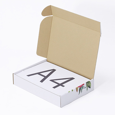 【宅配60サイズ】デザインダンボール箱・白(お花のあしらい)-2