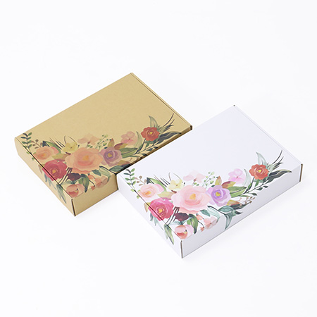 【宅配60サイズ】デザインダンボール箱・白(お花のあしらい)-6