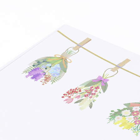 【宅配60サイズ】デザインダンボール箱・白(お花のガーランド)-4