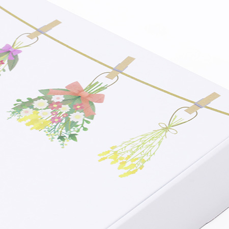 【宅配60サイズ】デザインダンボール箱・白(お花のガーランド)-5