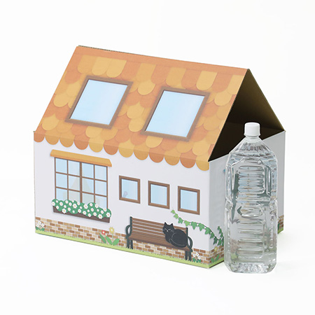 三角屋根の猫の家(オレンジ)-2