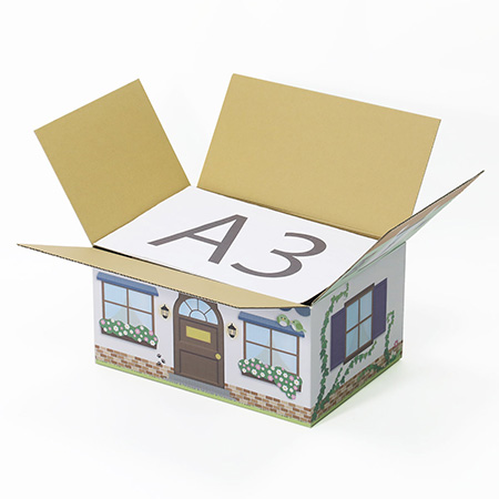 三角屋根の猫の家(青)-4