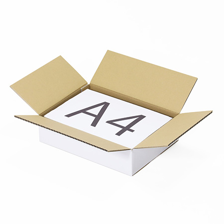 【宅配80サイズ】白ダンボール箱 A4/75mm-2