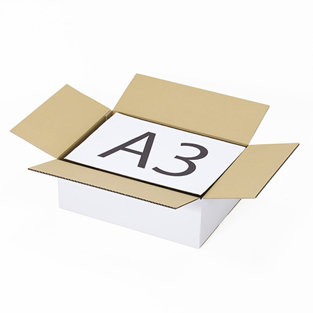 【宅配100サイズ】白ダンボール箱 A3/150mm-2