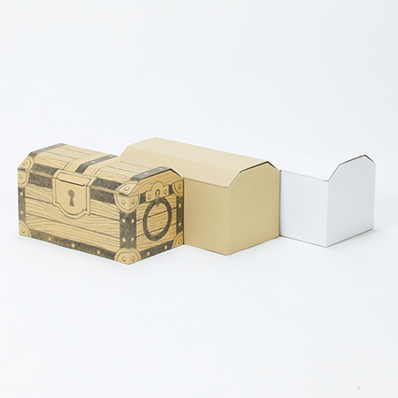 【宅配60サイズ】宝箱型ダンボール(無地・白色)-6