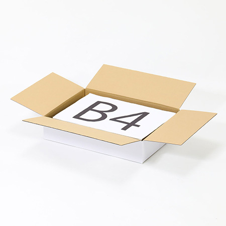 【宅配80サイズ】B4用紙対応 浅型ダンボール箱(白)-2