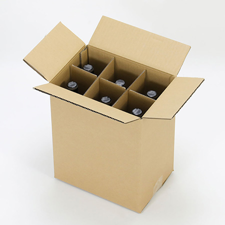 瓶ビール大瓶6本用ダンボール箱(組仕切りセット)-2