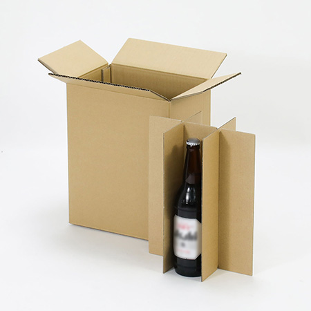 瓶ビール大瓶6本用ダンボール箱(組仕切りセット)-4