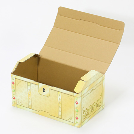 【宅配80サイズ】宝箱型ダンボール(ゴールド)-2