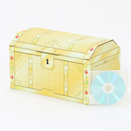 【宅配80サイズ】宝箱型ダンボール(ゴールド)-5