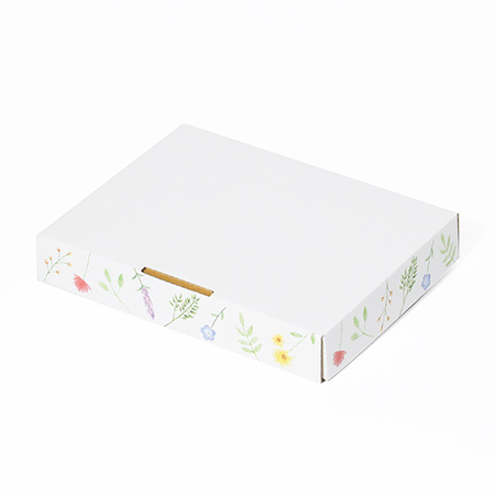 【A6/厚さ3cm】ゆうパケット対応デザインダンボール箱 花のフレーム(水彩)-3