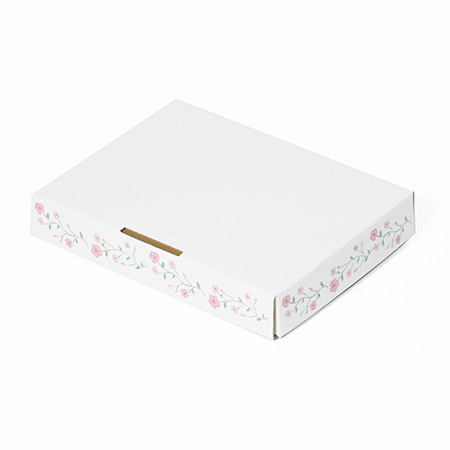【A6/厚さ3cm】ゆうパケット対応デザインダンボール箱 花のフレーム(ピンク)-3