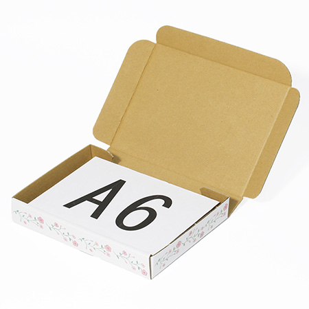 【A6/厚さ3cm】ゆうパケット対応デザインダンボール箱 花のフレーム(ピンク)-4