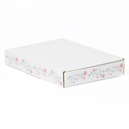 【A6/厚さ3cm】ゆうパケット対応デザインダンボール箱 花のフレーム(ピンク)-6