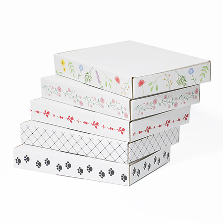 【A6/厚さ3cm】ゆうパケット対応デザインダンボール箱 花のフレーム(ピンク)-7