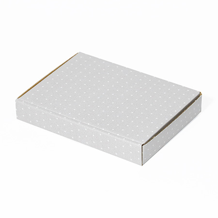 【A6/厚さ3cm】ゆうパケット対応デザインダンボール箱 ドット(グレー)-2