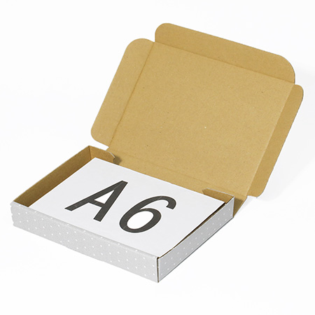 【A6/厚さ3cm】ゆうパケット対応デザインダンボール箱 ドット(グレー)-4