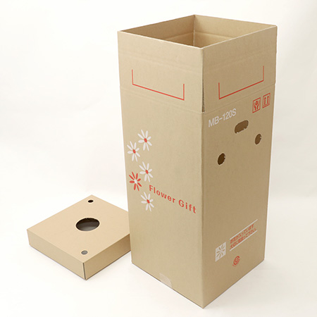 【MB-120S(茶)】6~7寸鉢物用 フラワーギフトボックス(鉢押え付)-2