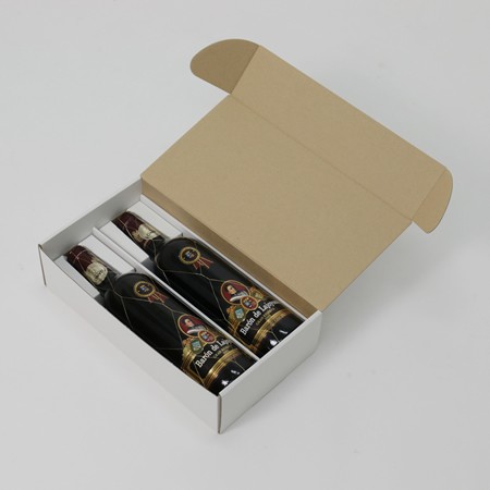 ワインボトル2本用N式ダンボール箱(白)-2